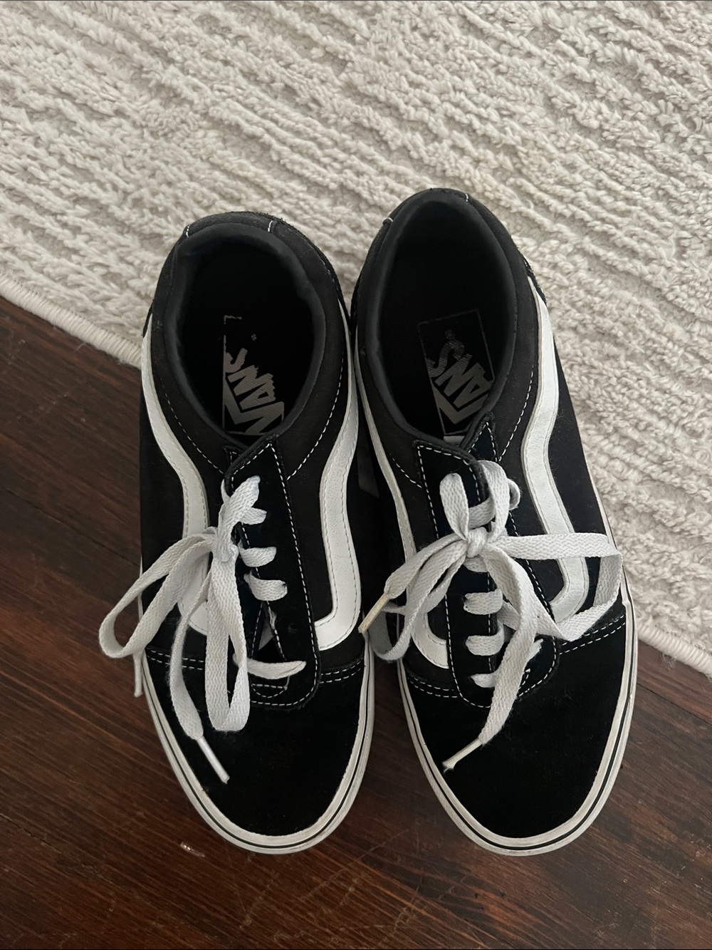 Vans Black and White Old Skool Low-Top Sneakers